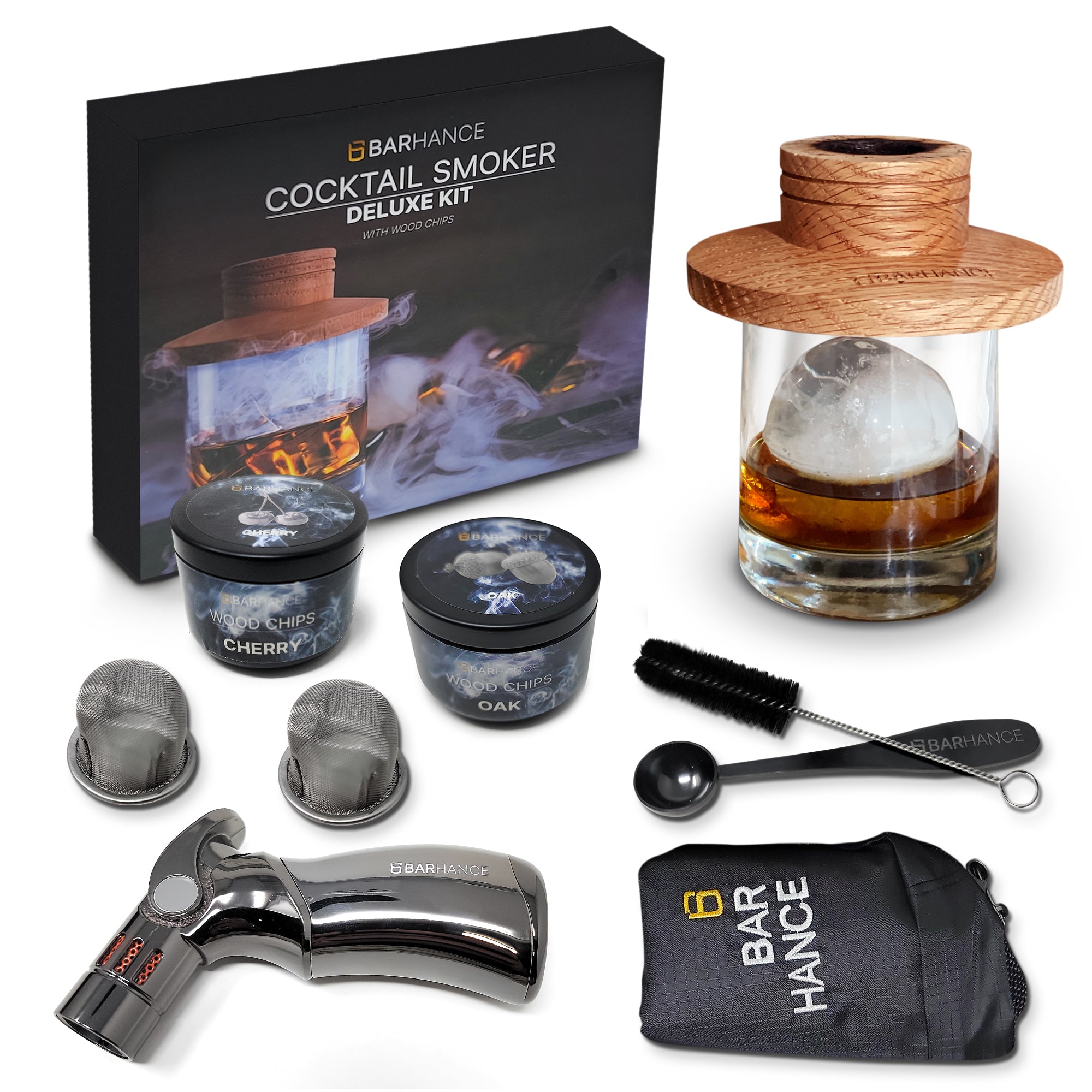 Home Wet Bar Classic Monogram Luxury 11Pc Custom Cocktail Smoker Kit